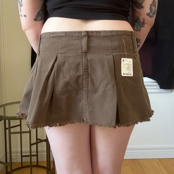 NWT Y2K Grunge Free People Pleated Micro Mini Skort - Picture 11 of 12